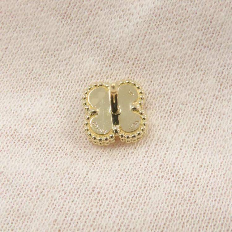 Pre Owned Van Cleef & Arpels 18K Yellow Gold Mother Of Pearl Sweet Alhambra Earrings