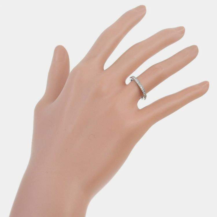 Pre Owned Van Cleef & Arpels Platinum and Diamond Full Eternity Band Ring EU 48