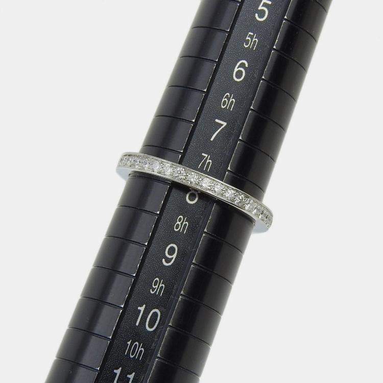 Pre Owned Van Cleef & Arpels Platinum and Diamond Full Eternity Band Ring EU 48