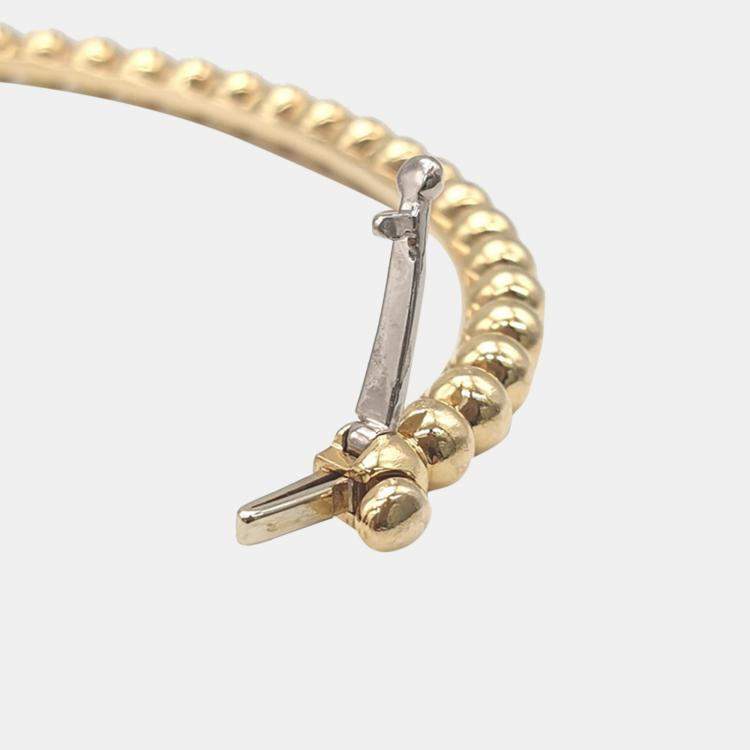 Pre Owned Van Cleef & Arpels 18K Yellow Gold Perlée Bangle Bracelet