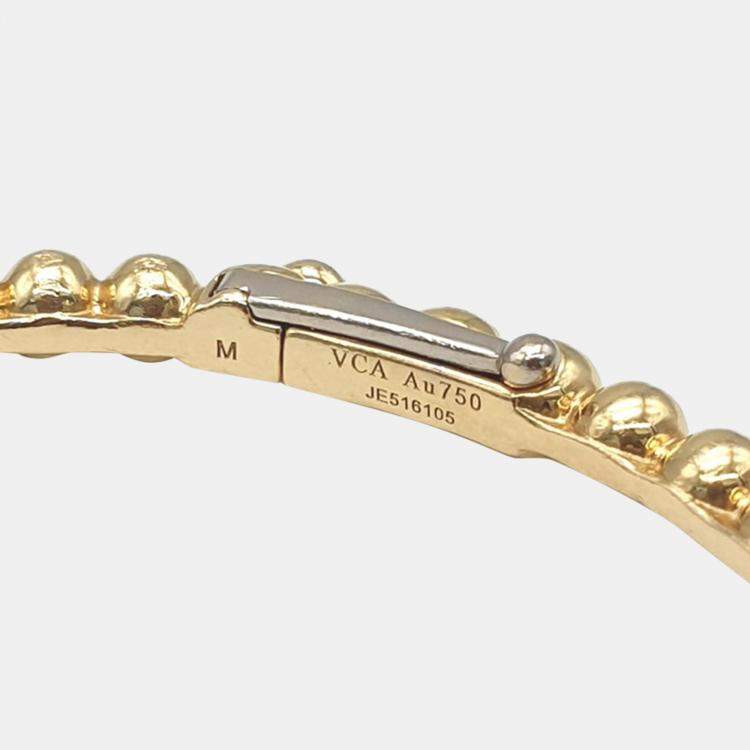 Pre Owned Van Cleef & Arpels 18K Yellow Gold Perlée Bangle Bracelet
