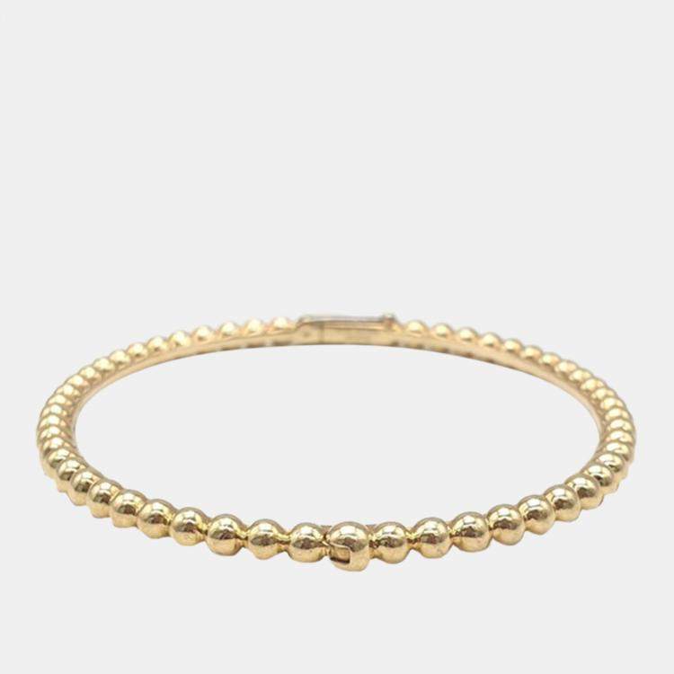 Pre Owned Van Cleef & Arpels 18K Yellow Gold Perlée Bangle Bracelet