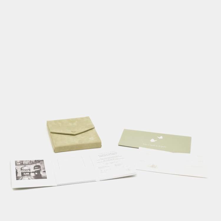 Pre Owned Van Cleef & Arpels Perlée Clover Diamond 18K Yellow Gold Pendant Chain Necklace