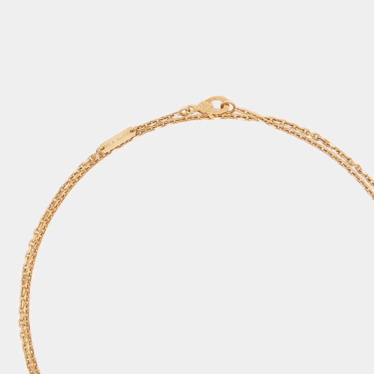 Pre Owned Van Cleef & Arpels Magic Alhambra Malachite 18k Yellow Gold Long Necklace 