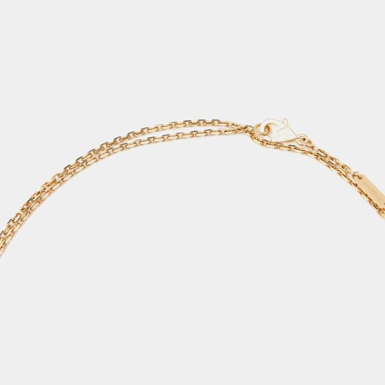 Pre Owned Van Cleef & Arpels Magic Alhambra Malachite 18k Yellow Gold Long Necklace