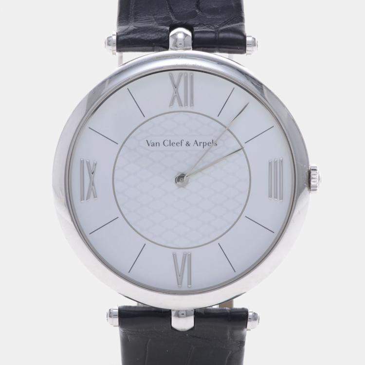 Pre Owned Van Cleef & Arpels Pierre Manual Winding White Gold Men's Wristwatch 42 mm