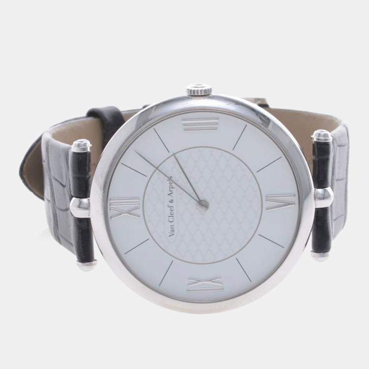 Pre Owned Van Cleef & Arpels Pierre Manual Winding White Gold Men's Wristwatch 42 mm