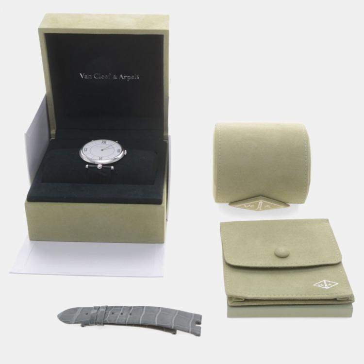 Pre Owned Van Cleef & Arpels Pierre Manual Winding White Gold Men's Wristwatch 42 mm
