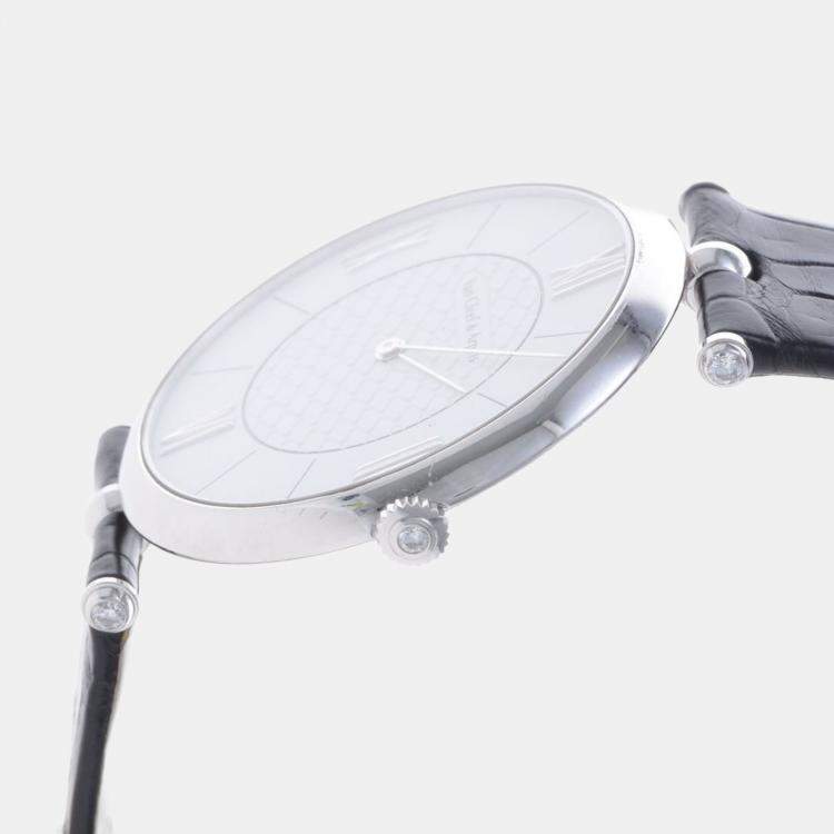 Pre Owned Van Cleef & Arpels Pierre Manual Winding White Gold Men's Wristwatch 42 mm