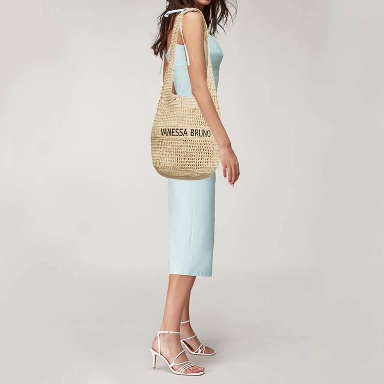 Pre Owned حقيبة فانيسا برونو هوبو لوجو رافيا بلون كريمي