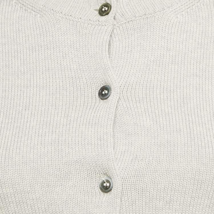 Pre Owned Vaquera Grey Sequin Detail Wool Crop Cardigan S