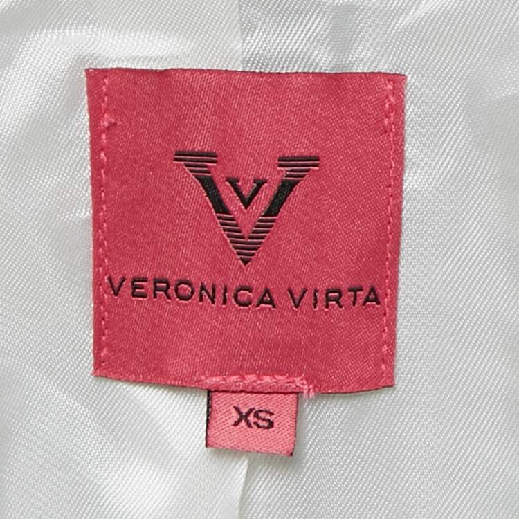 Pre Owned Veronica Virta Multicolor Lurex Tweed Cropped Blazer XS  