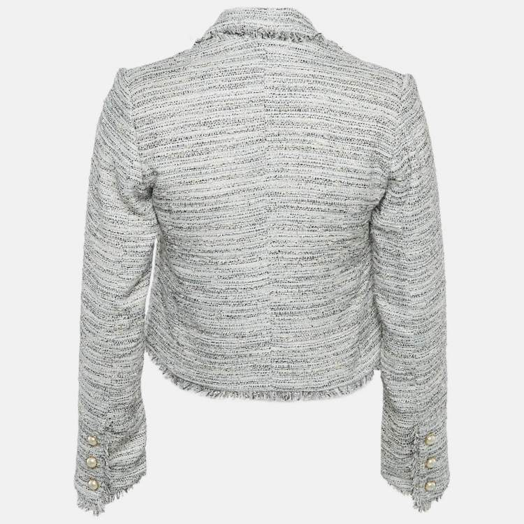 Pre Owned Veronica Virta Multicolor Lurex Tweed Cropped Blazer XS  