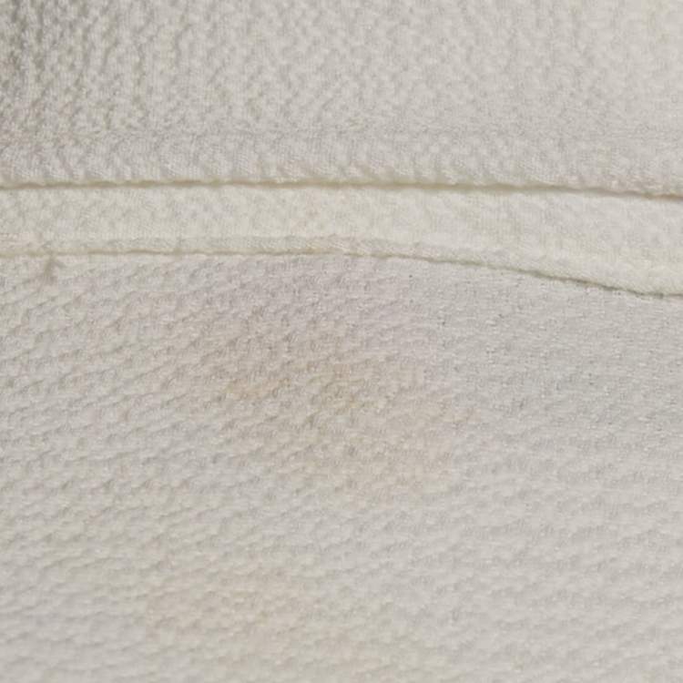 Pre Owned Veronica Virta White Crepe Neck Tie -Up Detail Blouse XS