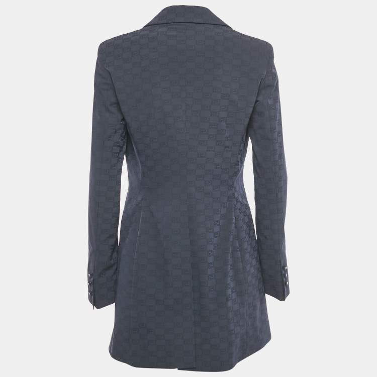 Pre Owned Versace Classic V2 Navy Blue Nylon Blazer M