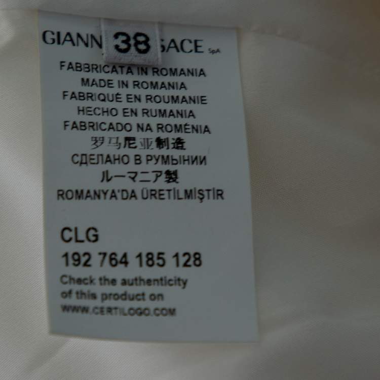 Pre Owned Versace Collection White Cotton Drawstring Elasticized Waist Detail Jacket S