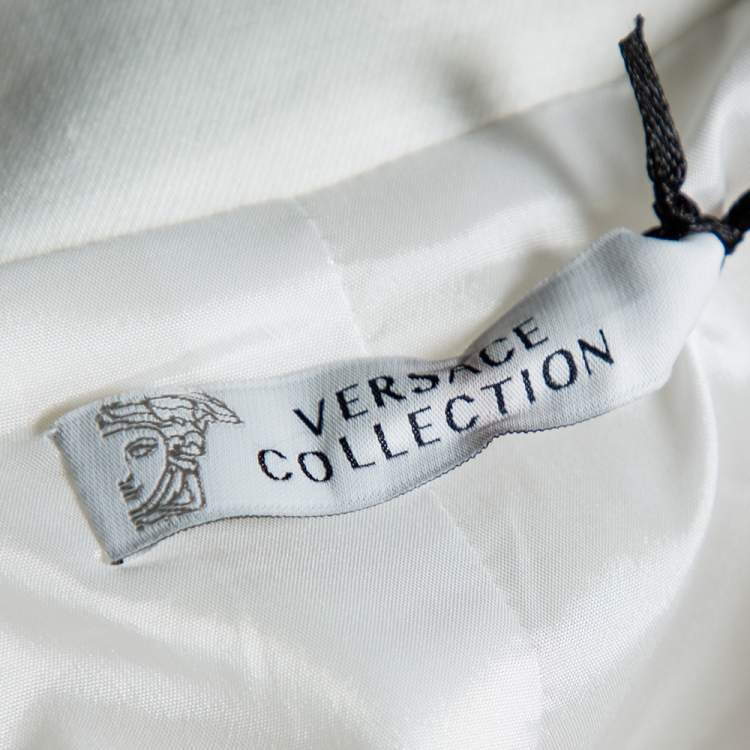 Pre Owned Versace Collection White Cotton Drawstring Elasticized Waist Detail Jacket S