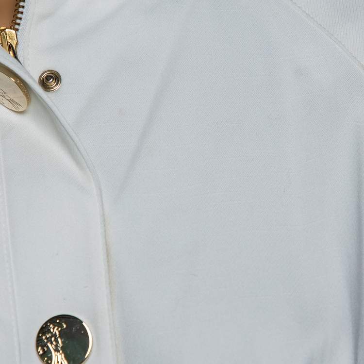Pre Owned Versace Collection White Cotton Drawstring Elasticized Waist Detail Jacket S