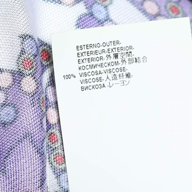 Pre Owned Versace Collection Multicolor Printed Jersey Gathered Detail Dress L
