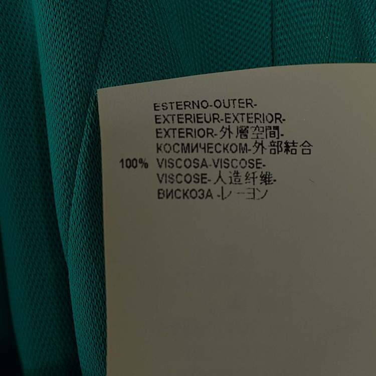 Pre Owned Versace Collection Green Jersey Long Sleeve Maxi Dress M