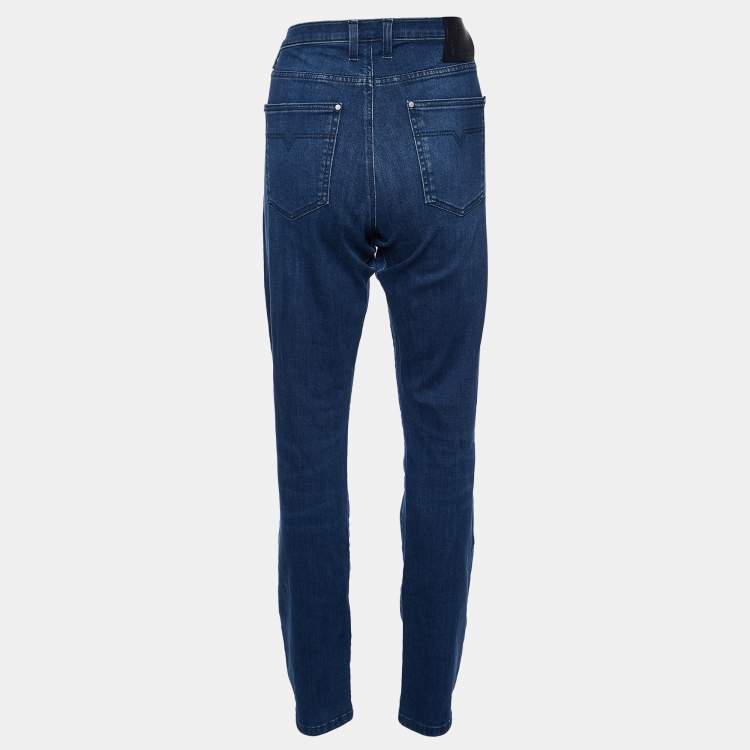 Pre Owned Versace Collection Blue Denim Slim Fit Jeans XL/Waist 32.5"