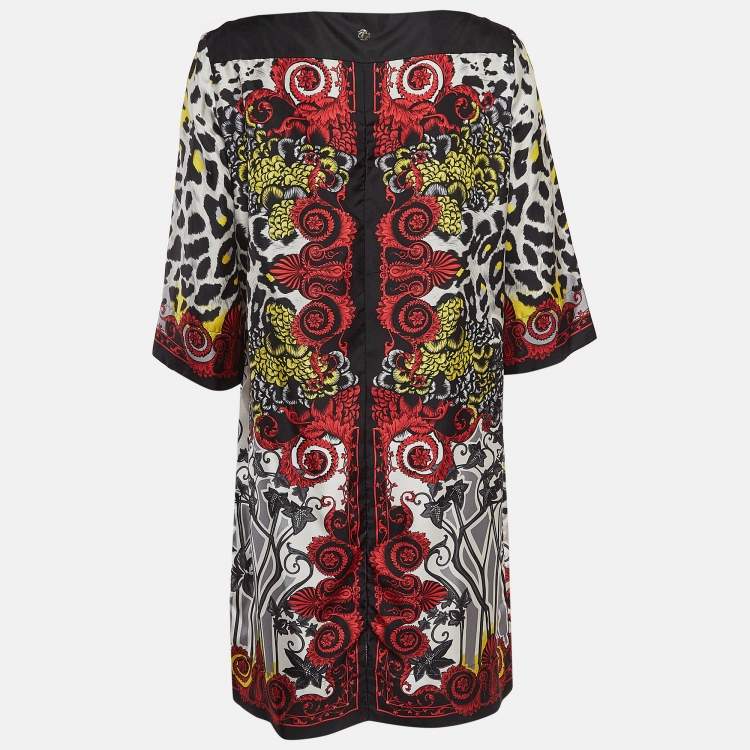 Pre Owned Versace Collection Multicolor Printed Silk Mini Dress XL