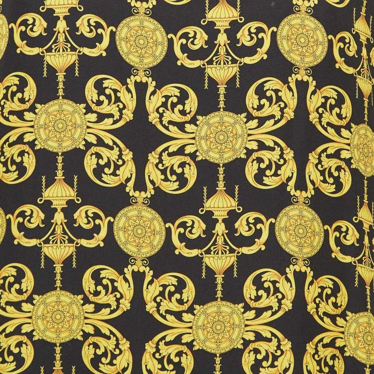 مملوكة مسبقًا Versace Collection Black Printed Full Sleeve Mini Dress M