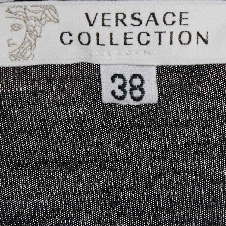 Pre Owned Versace Collection Black Jersey Medusa Embellished T-Shirt S