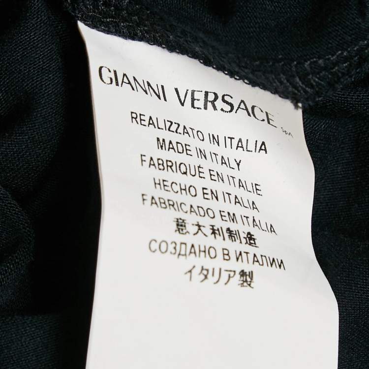 Pre Owned Versace Collection Black Jersey Medusa Embellished T-Shirt S