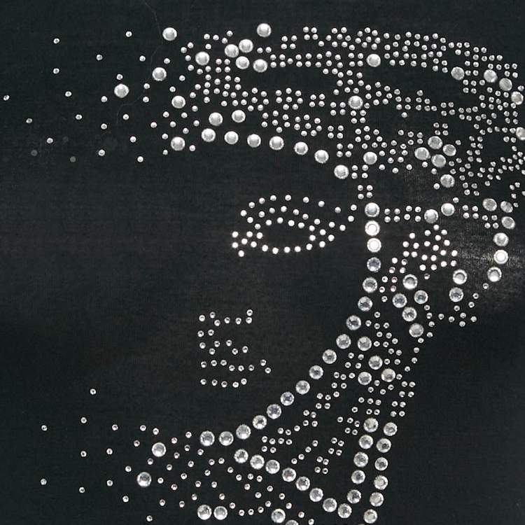 Pre Owned Versace Collection Black Jersey Medusa Embellished T-Shirt S