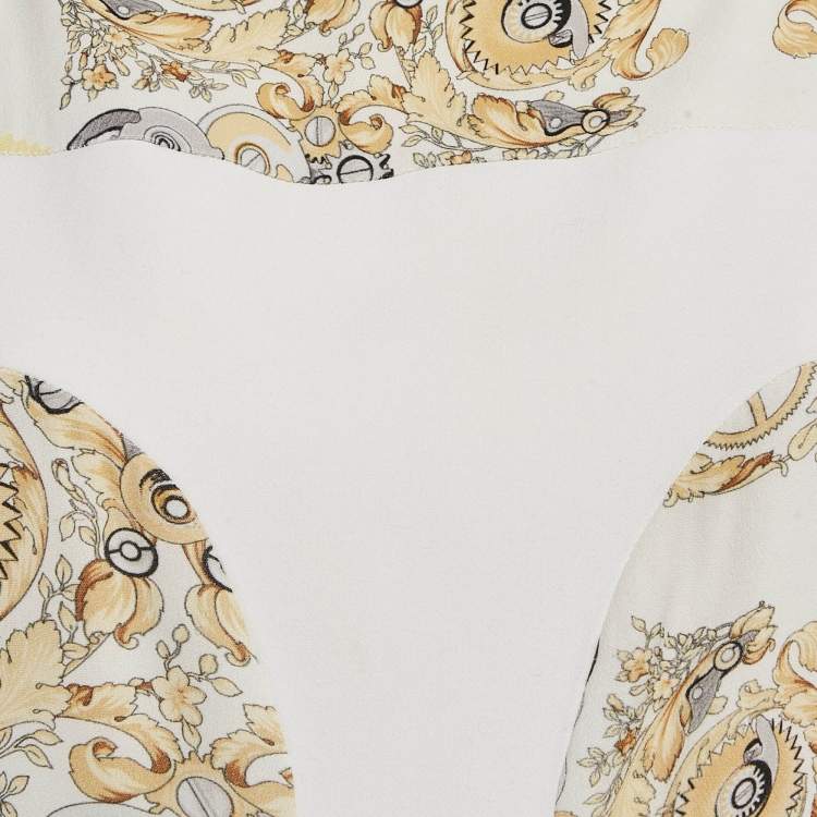 Pre Owned Versace Collection White/Multicolor Printed Crepe Sleeveless Mini Dress M
