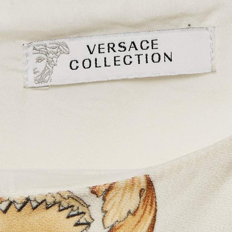 Pre Owned Versace Collection White/Multicolor Printed Crepe Sleeveless Mini Dress M