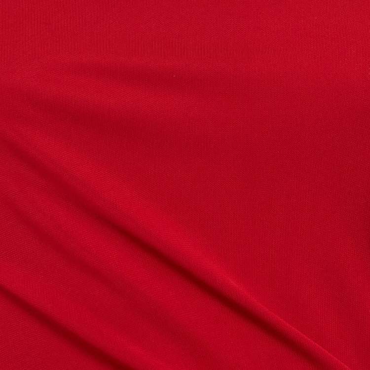 Pre Owned Versace Collection Red Jersey Ruched Short Dress M