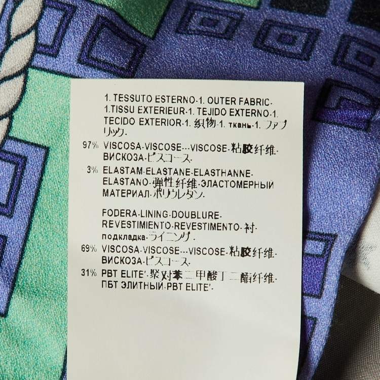 Pre Owned Versace Collection Multicolor Printed Crepe Sleeveless Dress S