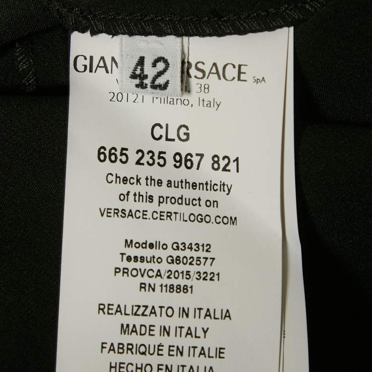 Pre Owned Versace Collection Black Studded Jersey Mini Dress M