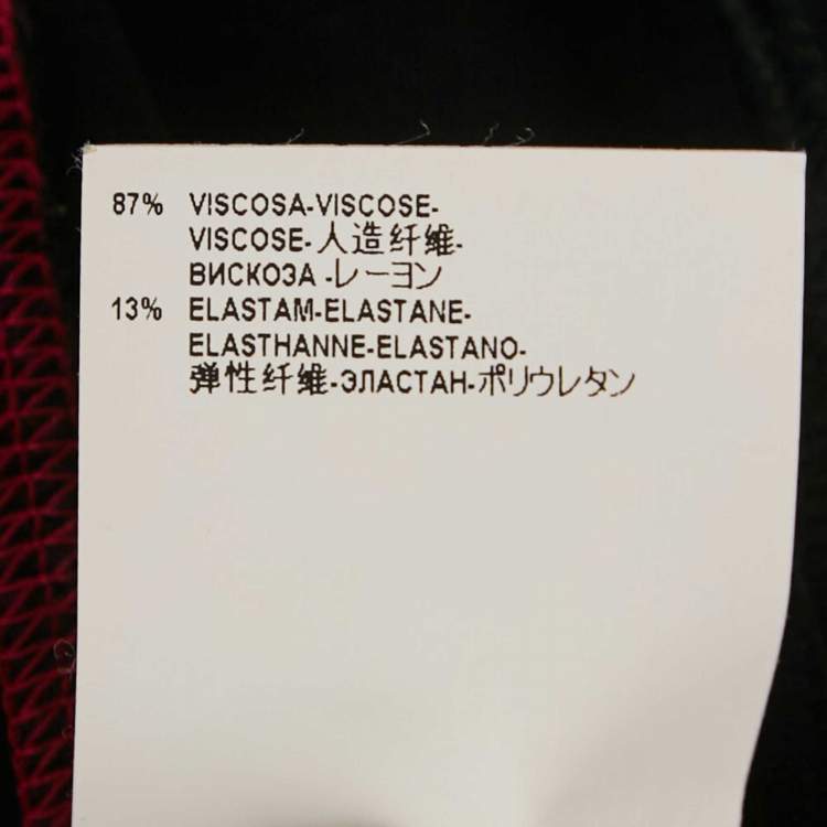 Pre Owned Versace Collection Black Contrast Trim Jersey Bodycon Dress M