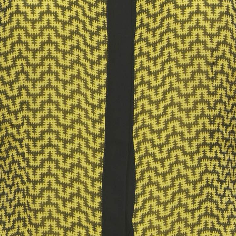 Pre Owned Versace Collection Yellow Printed Silk Shirt M