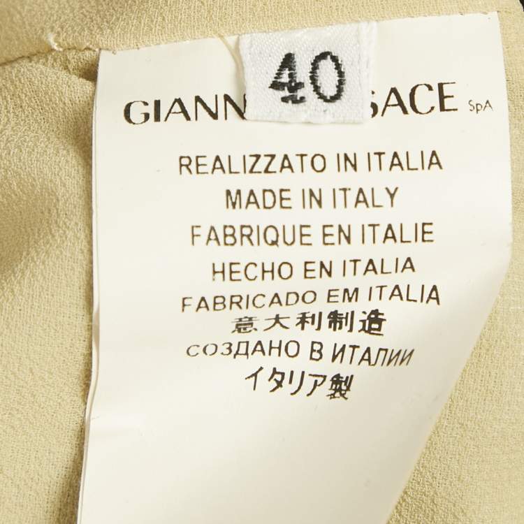 Pre Owned Versace Collection Blue Silk Drape Detail Maxi Dress S