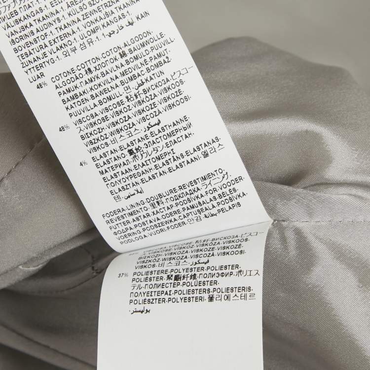 Pre Owned Versace Collection Grey /Green Printed Cotton & Crepe Sheath Dress M