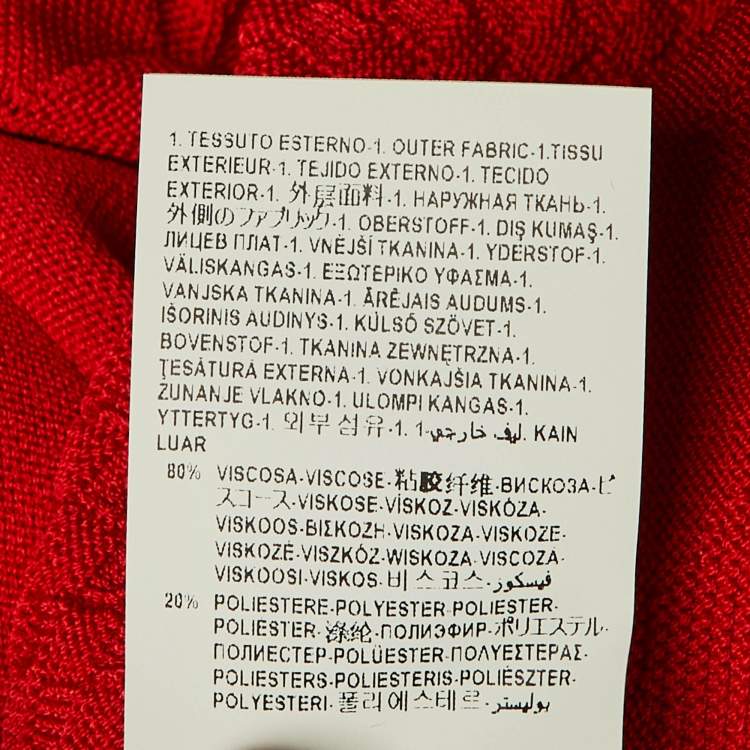 Pre Owned Versace Collection Red Geometric Pattern Knit Jumper M 
