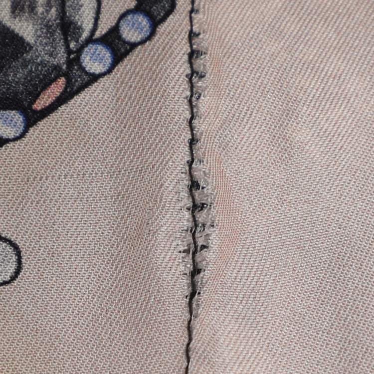 Pre Owned Versace Collection Multicolor Printed Silk Long Shirt XL