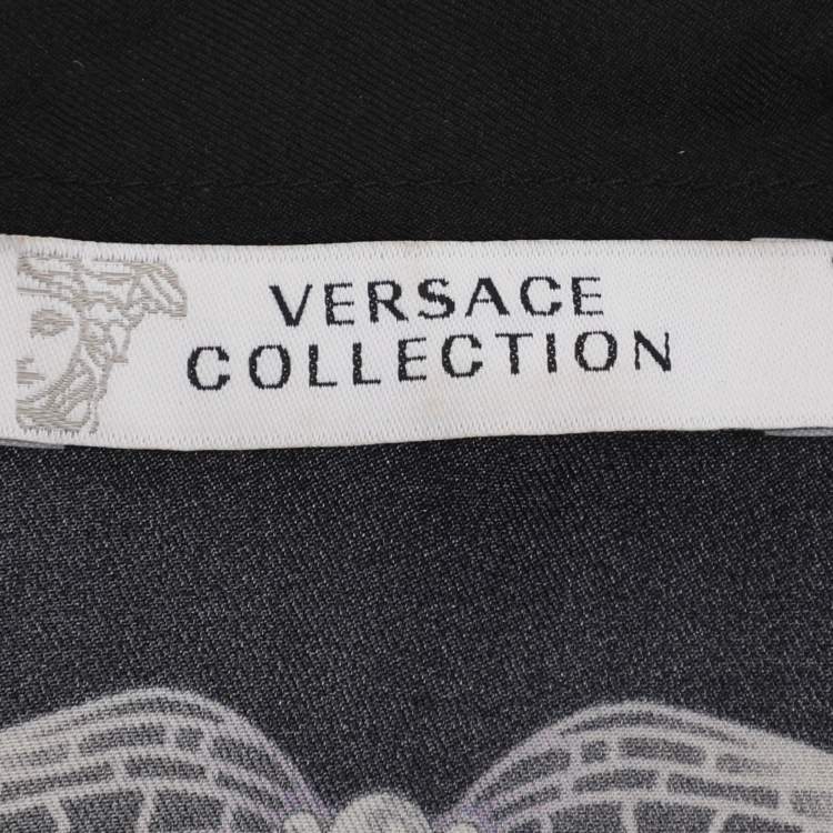 Pre Owned Versace Collection Multicolor Printed Silk Long Shirt XL