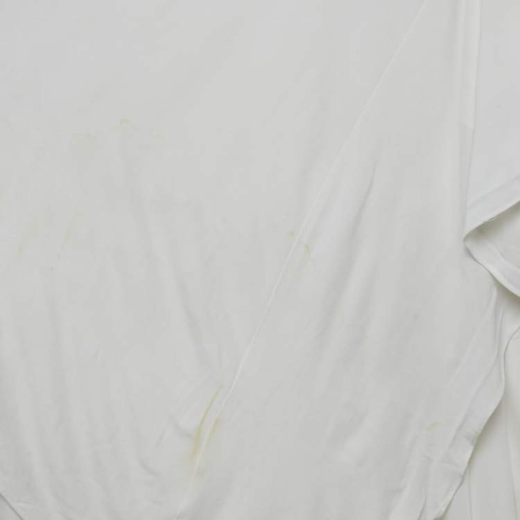 Pre Owned Versace Collection White Jersey Cape Detail Maxi Dress M