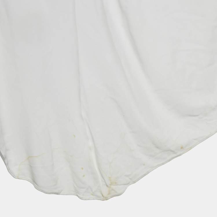 Pre Owned Versace Collection White Jersey Cape Detail Maxi Dress M