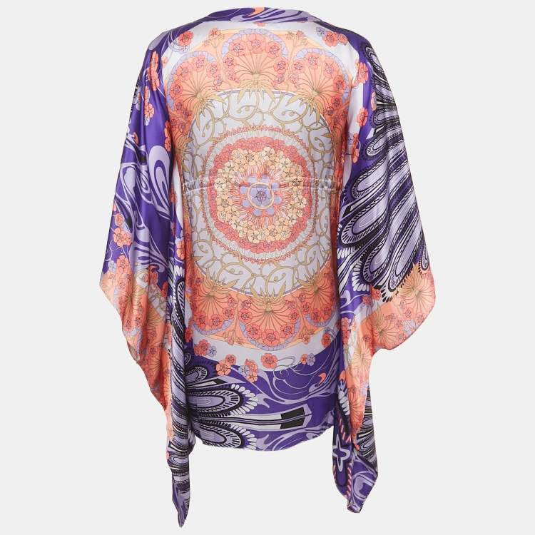 Pre Owned Versace Collection Multicolor Silk Kaftan Tunic M