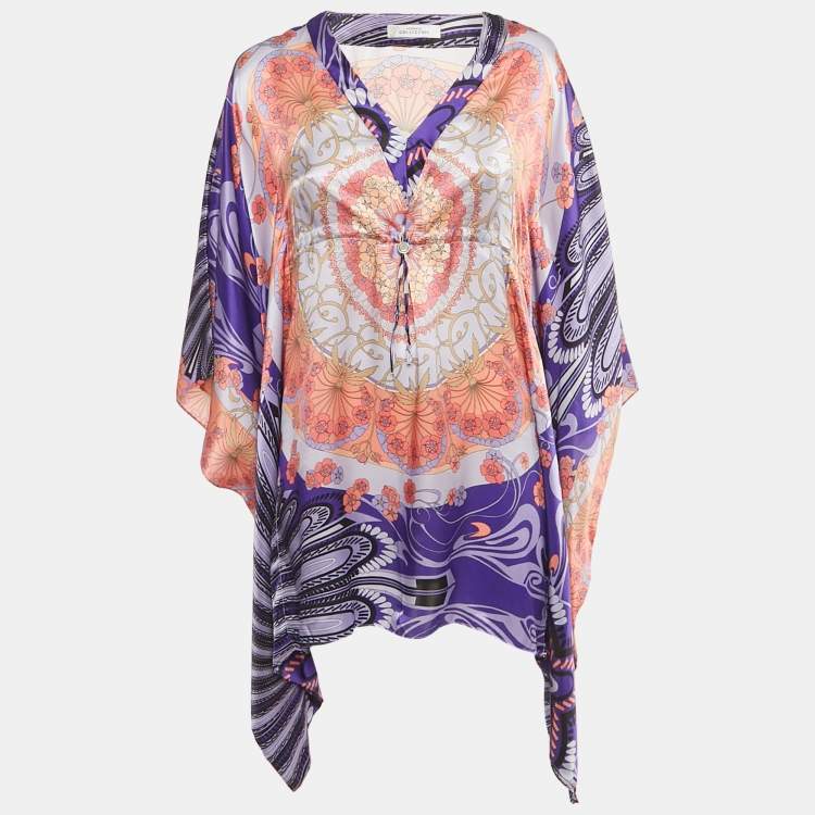 Pre Owned Versace Collection Multicolor Silk Kaftan Tunic M
