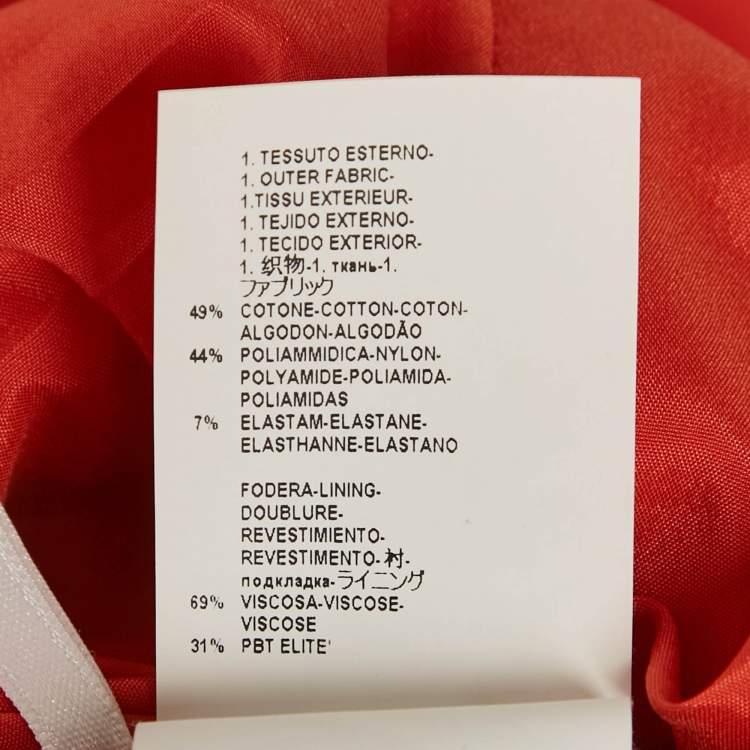 Pre Owned Versace Collection Orange Cotton Belted Mini Dress M