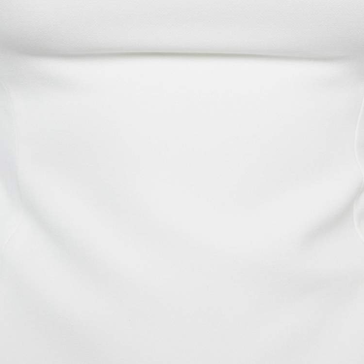 Pre Owned Versace Collection White Crepe Chain Detail Mini Dress M