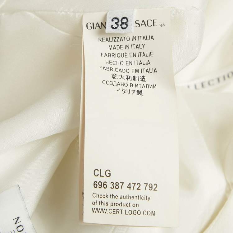 Pre Owned Versace Collection White Crepe Chain Detail Mini Dress M