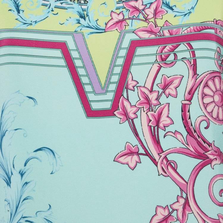 Pre Owned Versace Collection Multicolor Crepe Barocco Print Mini Dress M